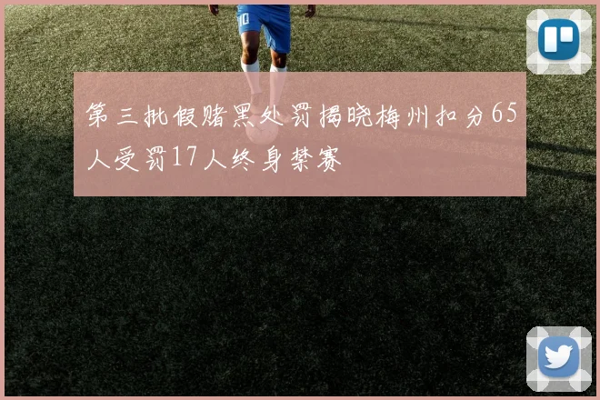 第三批假赌黑处罚揭晓梅州扣分65人受罚17人终身禁赛